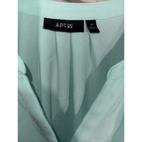 Apt 9 Mint Button Blouse Long Sleeve - Medium - Picture 2 of 8